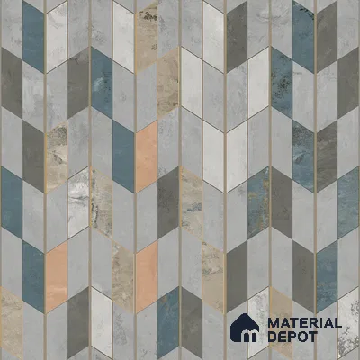 Patterned Look Floor Tile TL 10903 Zigedge Decore 2 ft x 2 ft Fusion Carving Matte Finish Vitrified Tile - 9 mm | 2 Random Design | Suitable For Bathroom, Terrace & Balcony | Please Expect a Slight Variation of Pattern