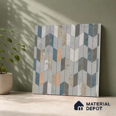 Patterned Look Floor Tile TL 10903 Zigedge Decore 2 ft x 2 ft Fusion Carving Matte Finish Vitrified Tile - 9 mm | 2 Random Design | Suitable For Bathroom, Terrace & Balcony | Please Expect a Slight Variation of Pattern