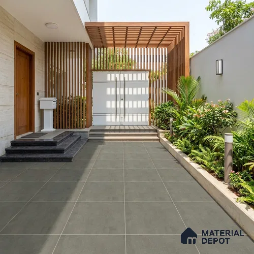 Stone Look Floor Tile TL 10904 E Kleoz Gris 2 ft x 2 ft Gritty Finish Tile - 9 mm | 6 Random Design | Suitable For Bathroom, Terrace & Balcony