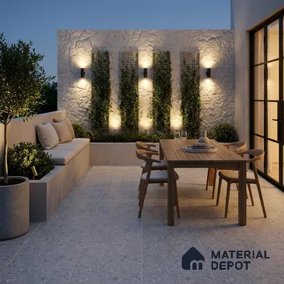 Terrazzo Wall & Floor Tile TL 10905 Confetti Terazzo Bianco 2 ft x 2 ft Matte Finish Vitrified Tile - 9 mm | 8 Random Design | Suitable For Living Room, Bathroom, Kitchen