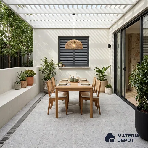 Terrazzo Wall & Floor Tile TL 10905 Confetti Terazzo Bianco 2 ft x 2 ft Matte Finish Vitrified Tile - 9 mm | 8 Random Design | Suitable For Living Room, Bathroom, Kitchen