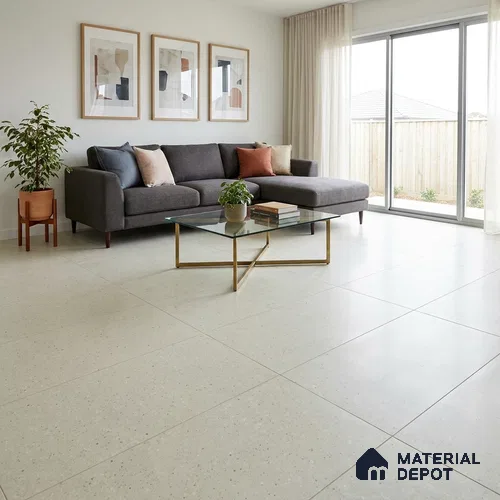 Terrazo Wall Tile TL 10917 Terazzo Crema 4 ft x 2 ft Matte Finish Vitrified Tile - 9 mm | 1 Random Design | Suitable For Living Room, Bedroom, Kitchen, Office & Dining