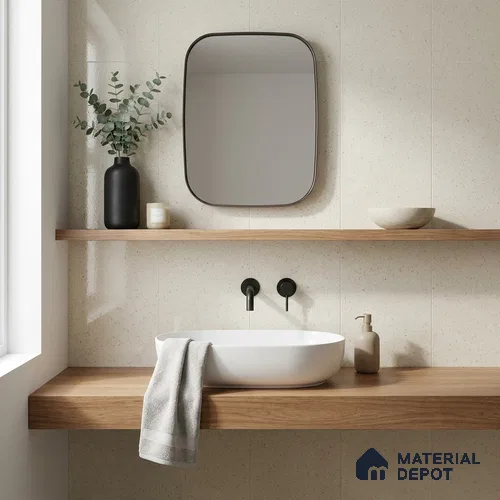 Terrazo Wall Tile TL 10917 E Terazzo Crema 4 ft x 2 ft Glossy Finish Vitrified Tile - 9 mm | 1 Random Design | Suitable For Living Room, Bedroom, Kitchen, Office & Dining