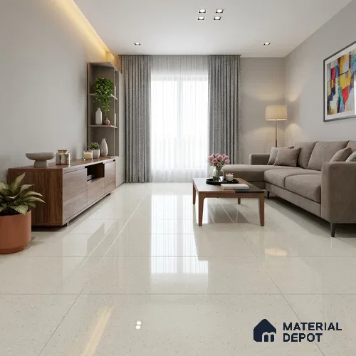 Terrazo Wall Tile TL 10917 E Terazzo Crema 4 ft x 2 ft Glossy Finish Vitrified Tile - 9 mm | 1 Random Design | Suitable For Living Room, Bedroom, Kitchen, Office & Dining