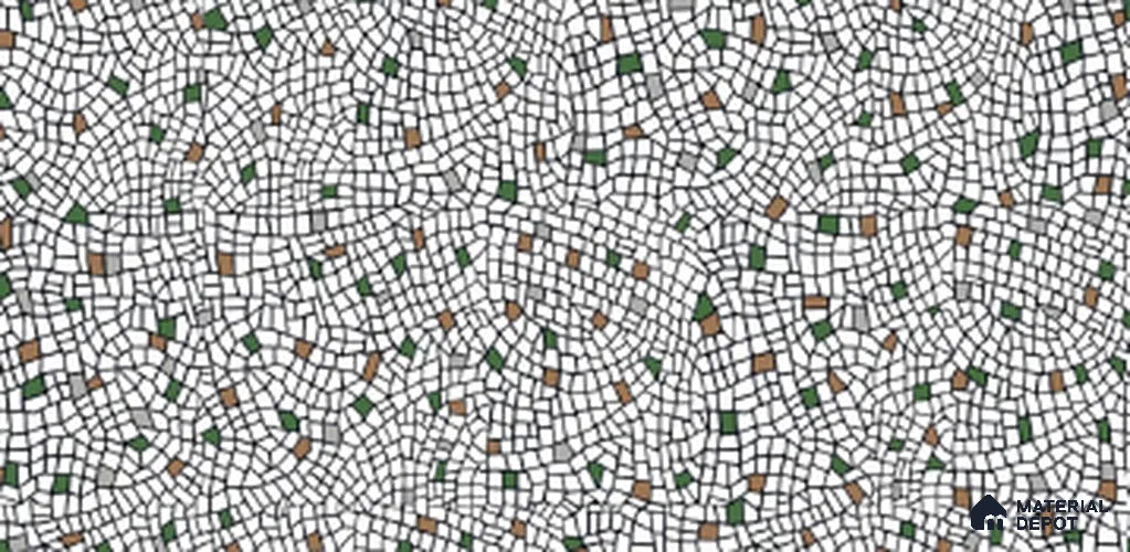 Patterned Look Wall Tile TL 10928 Ortiz Moz Decore 4 ft x 2 ft Glue Matte Finish Vitrified Tile - 9 mm  | Suitable For Living Room, Bedroom, Kitchen, Office & Dining