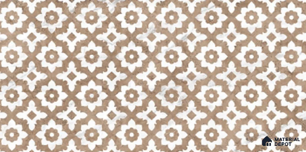 Patterned Look Wall Tile TL 10932 Pentara Brown 4 ft x 2 ft Matte Finish Vitrified Tile - 9 mm  | Suitable For Living Room, Bedroom, Kitchen, Office & Dining