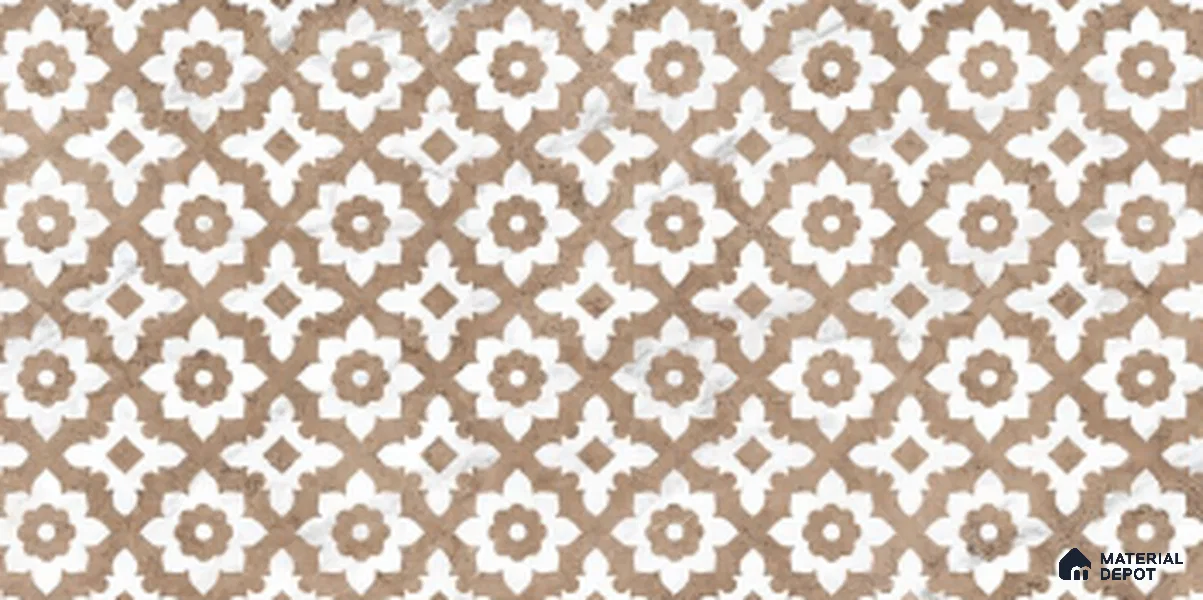 Patterned Look Wall Tile TL 10932 Pentara Brown 4 ft x 2 ft Matte Finish Vitrified Tile - 9 mm | Suitable For Living Room, Bedroom, Kitchen, Office & Dining