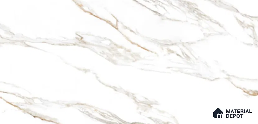 Marble Wall & Floor Tile TL 10943 White 4 ft x 2 ft Matte Finish Vitrified Tile - 9 mm | 6 Random Designs | Suitable For Living Room, Bedroom, Kitchen