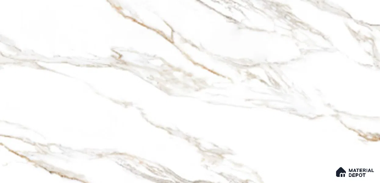 Marble Wall & Floor Tile TL 10943 White 4 ft x 2 ft Matte Finish Vitrified Tile - 9 mm | 6 Random Designs | Suitable For Living Room, Bedroom, Kitchen