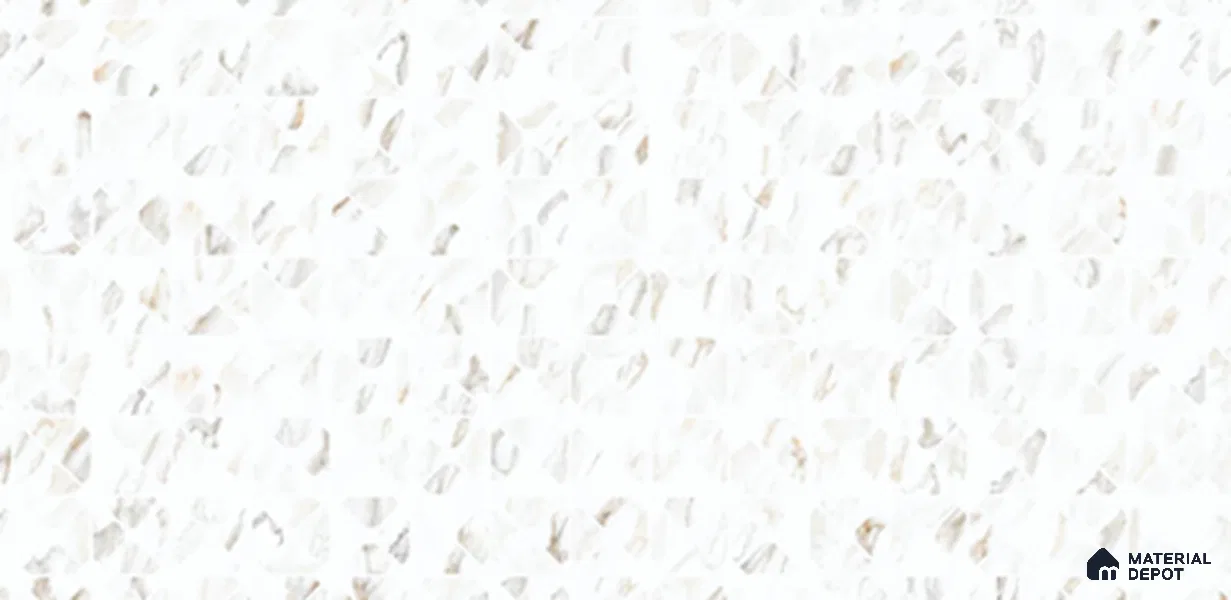 Terrazzo Decor Wall & Floor Tile TL 10943 B White 4 ft x 2 ft Matte Finish Vitrified Tile - 9 mm | Suitable for Living Room, Dining, Feature / Accent Walls