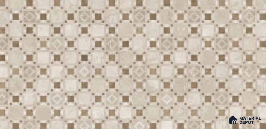 Patterned Look Wall Tile TL 10944 B Silver Stome Brown Decore 4 ft x 2 ft Matte Finish Vitrified Tile - 9 mm  | Suitable For Living Room, Bedroom, Kitchen, Office & Dining