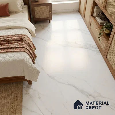 Marble Look Wall & Floor TL 10945 Palido White Glit 6 ft x 4 ft Fusion Carving Matte Finish Large Formate Vitrified Tile - 9 mm | 4 Random Design | Suitable For Living Room, Bedroom, Kitchen, Office & Dining | Adhesive and Spacers Must be Used During Installation