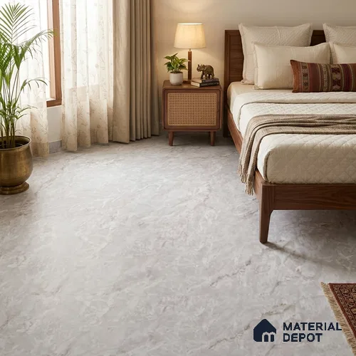 Marble Wall & Floor Tile TL 10947 Silver 6 ft x 4 ft Matte Carving Finish Vitrified Tile - 9 mm | 3 Random Designs | Suitable For Living Room, Bedroom, Dining Area, Kitchen | Adhesive and Spacers Must be Used During Installation