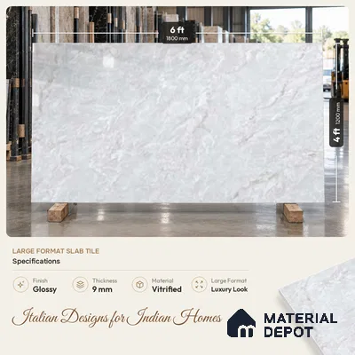 Stone Look Wall & Floor TL 10947 B Barattini Claro 6 ft x 4 ft Infinia Finish Large Format Vitrified Tile - 9 mm | 3 Random Design | Suitable For Living Room, Bedroom, Kitchen, Office & Dining | Adhesive and Spacers Must be Used During Installation