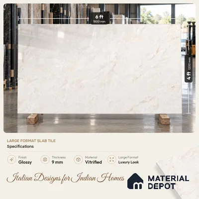 Stone Look Wall & Floor TL 10948 B Barattini Sabbia 6 ft x 4 ft Infinia Finish Large Formate Vitrified Tile - 9 mm | 3 Random Design | Suitable For Living Room, Bedroom, Kitchen, Office & Dining | Adhesive and Spacers Must be Used During Installation
