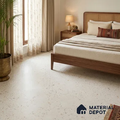 Large Format Terrazzo Wall & Floor TL 10949 Trieste Beige 6 ft x 4 ft Matte Finish Vitrified Tile - 9 mm | 2 Random Design | Suitable For Living Room, Bedroom, Office & Dining | Adhesive and Spacers Must be Used During Installation