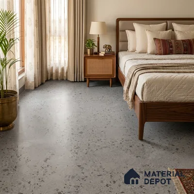 Large Format Terrazzo Wall & Floor TL 10949 B Trieste Grey 6 ft x 4 ft Matte Finish Vitrified Tile - 9 mm | 2 Random Design | Suitable For Living Room, Bedroom, Office & Dining | Adhesive and Spacers Must be Used During Installation