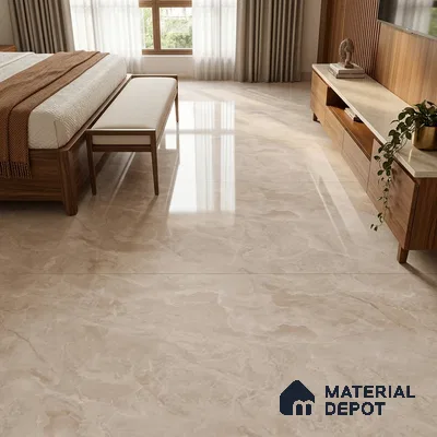 Marble Onyx Wall & Floor Tile TL 10950 Cream 6 ft x 4 ft Glossy Finish Vitrified Tile - 9 mm | 3 Random Designs | Suitable For Living Room, Bedroom, Bathroom | Adhesive and Spacers Must be Used During Installation