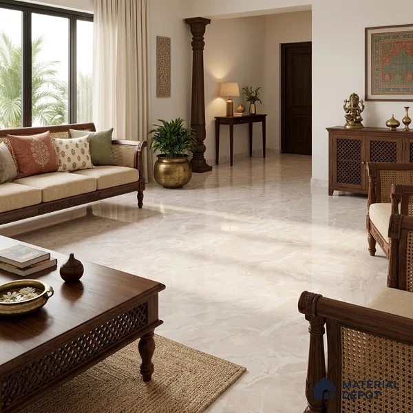 Marble Onyx Wall & Floor Tile TL 10950 Cream 6 ft x 4 ft Glossy Finish Vitrified Tile - 9 mm | 3 Random Designs | Suitable For Living Room, Bedroom, Bathroom | Adhesive and Spacers Must be Used During Installation