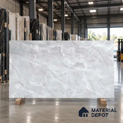 Marble Look Wall & Floor TL 10950 B Midtown Onyx Steel 6 ft x 4 ft Infinia Finish Large Formate Vitrified Tile - 9 mm | 3 Random Design | Suitable For Living Room, Bedroom, Kitchen, Office & Dining | Adhesive and Spacers Must be Used During Installation