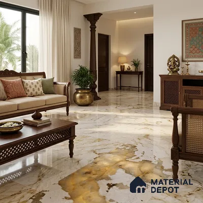 Marble Look Wall & Floor TL 10951 Cosmolight 6 ft x 4 ft Glamour Finish Large Formate Vitrified Tile - 9 mm | 2 Random Design | Suitable For Living Room, Bedroom, Kitchen, Office & Dining | Adhesive and Spacers Must be Used During Installation