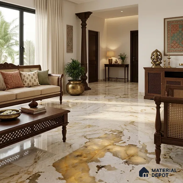 Marble Look Wall & Floor TL 10951 Cosmolight 6 ft x 4 ft Glamour Finish Large Formate Vitrified Tile - 9 mm | 2 Random Design | Suitable For Living Room, Bedroom, Kitchen, Office & Dining | Adhesive and Spacers Must be Used During Installation