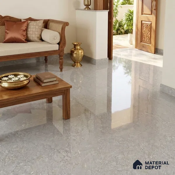 Stone Look Wall & Floor TL 10953 Belve Grey 6 ft x 4 ft Infinia Finish Large Formate Vitrified Tile - 9 mm | 3 Random Design | Suitable For Living Room, Bedroom, Kitchen, Office & Dining | Adhesive and Spacers Must be Used During Installation
