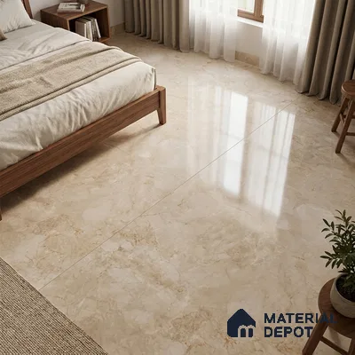 Marble Look Wall & Floor TL 10954 Fossil Caramel 6 ft x 4 ft Infinia Finish Large Formate Vitrified Tile - 9 mm | 3 Random Design | Suitable For Living Room, Bedroom, Kitchen, Office & Dining | Adhesive and Spacers Must be Used During Installation