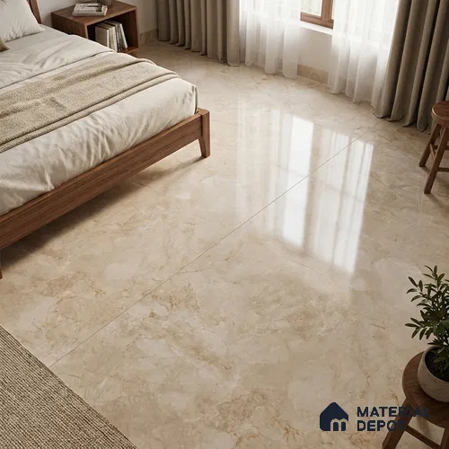 Marble Look Wall & Floor TL 10954 Fossil Caramel 6 ft x 4 ft Infinia Finish Large Formate Vitrified Tile - 9 mm | 3 Random Design | Suitable For Living Room, Bedroom, Kitchen, Office & Dining | Adhesive and Spacers Must be Used During Installation