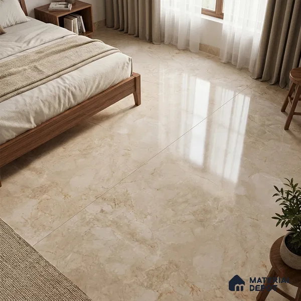 Marble Look Wall & Floor TL 10954 Fossil Caramel 6 ft x 4 ft Infinia Finish Large Formate Vitrified Tile - 9 mm | 3 Random Design | Suitable For Living Room, Bedroom, Kitchen, Office & Dining | Adhesive and Spacers Must be Used During Installation