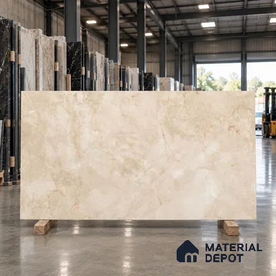 Marble Wall & Floor Tile TL 10954 B Cream 6 ft x 4 ft Matte Carving Finish Vitrified Tile - 9 mm | 3 Random Designs | Suitable For Living Room, Bedroom, Dining Area, Kitchen | Adhesive and Spacers Must be Used During Installation