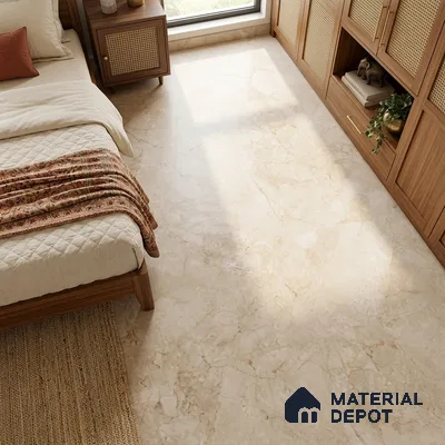 Marble Wall & Floor Tile TL 10954 B Cream 6 ft x 4 ft Matte Carving Finish Vitrified Tile - 9 mm | 3 Random Designs | Suitable For Living Room, Bedroom, Dining Area, Kitchen | Adhesive and Spacers Must be Used During Installation