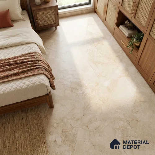 Marble Look Wall & Floor TL 10954 B Fossil Caramel Glit 6 ft x 4 ft Fusion Carving Matte Finish Large Formate Vitrified Tile - 9 mm | 3 Random Design | Suitable For Living Room, Bedroom, Kitchen, Office & Dining | Adhesive and Spacers Must be Used During Installation