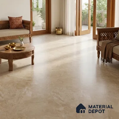 Marble Wall & Floor Tile TL 10954 B Cream 6 ft x 4 ft Matte Carving Finish Vitrified Tile - 9 mm | 3 Random Designs | Suitable For Living Room, Bedroom, Dining Area, Kitchen | Adhesive and Spacers Must be Used During Installation
