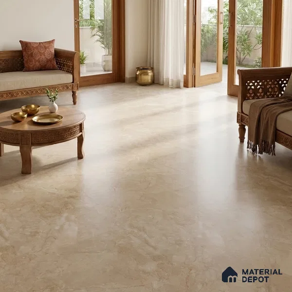 Marble Wall & Floor Tile TL 10954 B Cream 6 ft x 4 ft Matte Carving Finish Vitrified Tile - 9 mm | 3 Random Designs | Suitable For Living Room, Bedroom, Dining Area, Kitchen | Adhesive and Spacers Must be Used During Installation