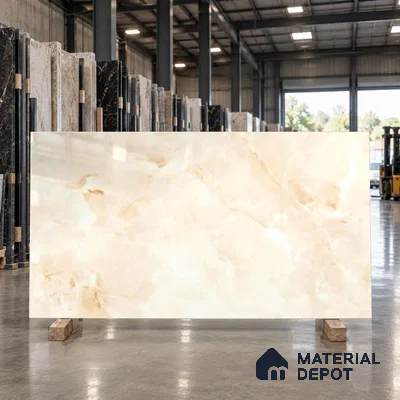 Marble Look Wall & Floor TL 10957 Ocealyn Beige 6 ft x 4 ft Infinia Finish Large Formate Vitrified Tile - 9 mm | 3 Random Design | Suitable For Living Room, Bedroom, Kitchen, Office & Dining | Adhesive and Spacers Must be Used During Installation