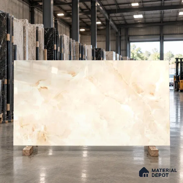 Marble Look Wall & Floor TL 10957 Ocealyn Beige 6 ft x 4 ft Infinia Finish Large Formate Vitrified Tile - 9 mm | 3 Random Design | Suitable For Living Room, Bedroom, Kitchen, Office & Dining | Adhesive and Spacers Must be Used During Installation