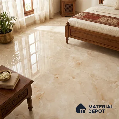 Marble Look Wall & Floor TL 10957 Ocealyn Beige 6 ft x 4 ft Infinia Finish Large Formate Vitrified Tile - 9 mm | 3 Random Design | Suitable For Living Room, Bedroom, Kitchen, Office & Dining | Adhesive and Spacers Must be Used During Installation