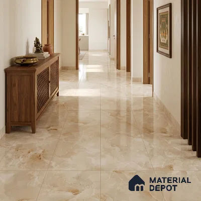Marble Look Wall & Floor TL 10957 Ocealyn Beige 6 ft x 4 ft Infinia Finish Large Formate Vitrified Tile - 9 mm | 3 Random Design | Suitable For Living Room, Bedroom, Kitchen, Office & Dining | Adhesive and Spacers Must be Used During Installation