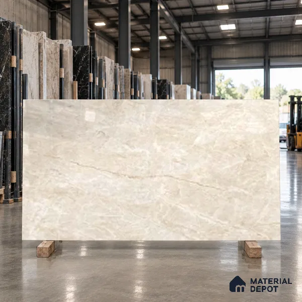 Marble Look Wall & Floor TL 10958 Taj Mahal 6 ft x 4 ft Infinia Finish Large Formate Vitrified Tile - 9 mm | 3 Random Design | Suitable For Living Room, Bedroom, Kitchen, Office & Dining | Adhesive and Spacers Must be Used During Installation