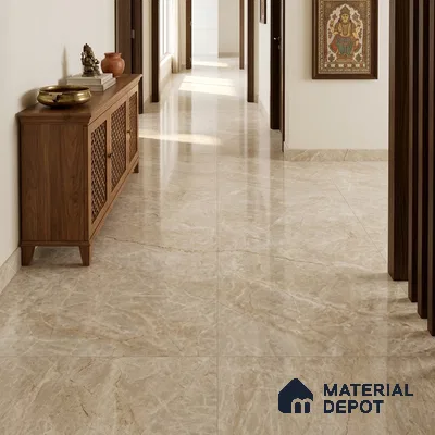 Marble Look Wall & Floor TL 10958 Taj Mahal 6 ft x 4 ft Infinia Finish Large Formate Vitrified Tile - 9 mm | 3 Random Design | Suitable For Living Room, Bedroom, Kitchen, Office & Dining | Adhesive and Spacers Must be Used During Installation