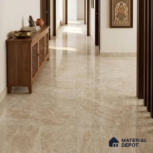 Marble Look Wall & Floor TL 10958 Taj Mahal 6 ft x 4 ft Infinia Finish Large Formate Vitrified Tile - 9 mm | 3 Random Design | Suitable For Living Room, Bedroom, Kitchen, Office & Dining | Adhesive and Spacers Must be Used During Installation