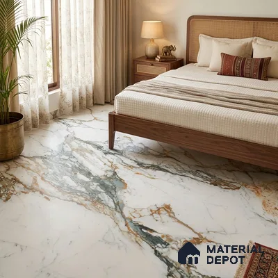 Marble Look Wall & Floor TL 10960 Ortiz Green Lux 6 ft x 4 ft Marmo Finish Large Formate Vitrified Tile - 9 mm | 3 Random Design | Suitable For Living Room, Bedroom, Kitchen, Office & Dining | Adhesive and Spacers Must be Used During Installation