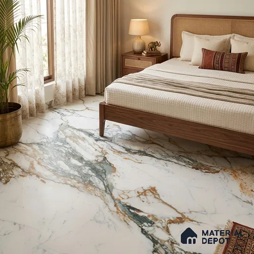 Marble Look Wall & Floor TL 10960 Ortiz Green Lux 6 ft x 4 ft Marmo Finish Large Formate Vitrified Tile - 9 mm | 3 Random Design | Suitable For Living Room, Bedroom, Kitchen, Office & Dining | Adhesive and Spacers Must be Used During Installation