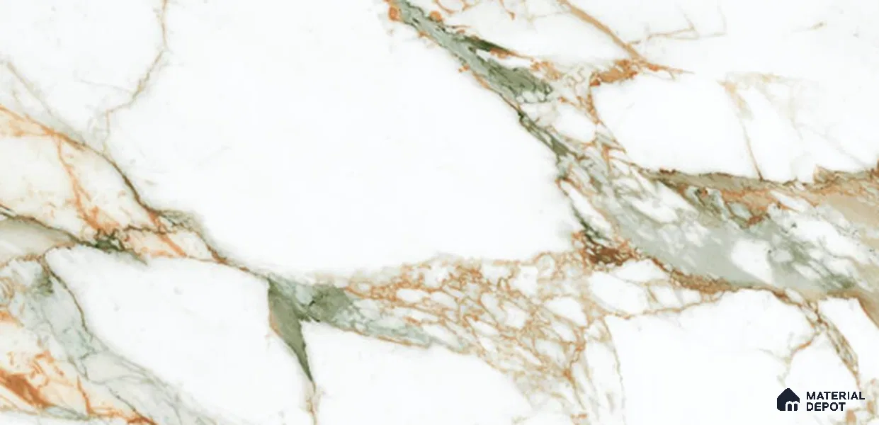 Marble Wall & Floor Tile TL 10960 B White 4 ft x 2 ft Satin Finish Vitrified Tile - 9 mm | 6 Random Designs | Suitable For Living Room, Bedroom, Kitchen