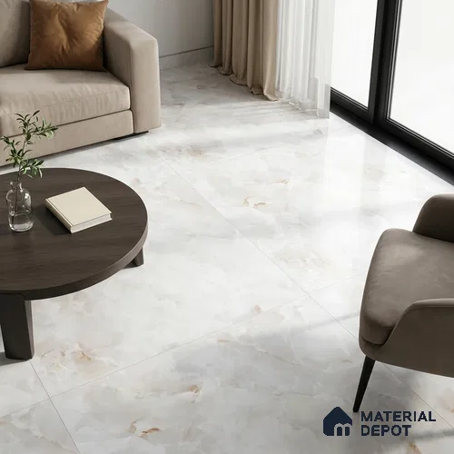 Marble Look Wall & Floor TL 10962 Ocealyn Pearl Lux 6 ft x 4 ft Marmo Finish Large Formate Vitrified Tile - 9 mm | 3 Random Design | Suitable For Living Room, Bedroom, Kitchen, Office & Dining | Adhesive and Spacers Must be Used During Installation