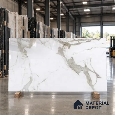 Marble Look Wall & Floor TL 10963 Arabella White 6 ft x 4 ft Polished Finish Large Formate Vitrified Tile - 9 mm | 3 Random Design | Suitable For Living Room, Bedroom, Kitchen, Office & Dining | Adhesive and Spacers Must be Used During Installation
