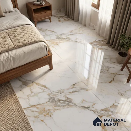 Marble Look Wall & Floor TL 10967 Ortiz Brown 6 ft x 4 ft Polished Finish Large Formate Vitrified Tile - 9 mm | 3 Random Design | Suitable For Living Room, Bedroom, Kitchen, Office & Dining | Adhesive and Spacers Must be Used During Installation