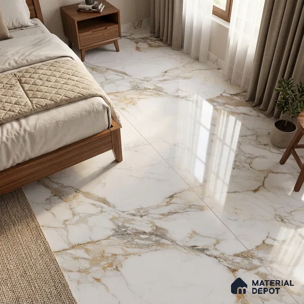 Marble Look Wall & Floor TL 10967 Ortiz Brown 6 ft x 4 ft Polished Finish Large Formate Vitrified Tile - 9 mm | 3 Random Design | Suitable For Living Room, Bedroom, Kitchen, Office & Dining | Adhesive and Spacers Must be Used During Installation