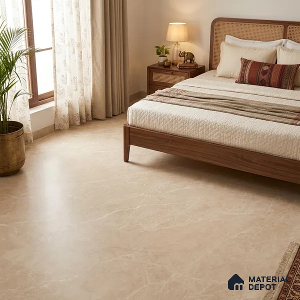 Marble Wall & Floor Tile TL 10968 Beige 6 ft x 4 ft Matte Finish Vitrified Tile - 9 mm | 3 Random Designs | Suitable For Living Room, Bedroom, Dining Area | Adhesive and Spacers Must be Used During Installation